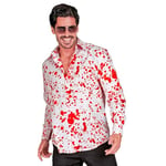 WIDMANN MILANO PARTY FASHION - Chemise sanglante, blanche avec des taches de sang, costume d'horreur, déguisement d'Halloween