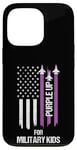 Coque pour iPhone 13 Pro Purple Up For Military Kids Drapeau américain Enfant militaire