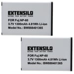 2 Batteries pour Aiptek Pocket Cam 8900 DV-5700 DV-8700 DV-8800LE 1300mAh