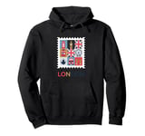 London Stamp with Iconic Landmarks - London Souvenir Pullover Hoodie