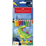 Faber Castell - Crayons de couleur Jumbo Grip Dino 8 2 étui en carton