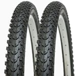 Two WD 29" x 2.125" (57-622) MTB Hybrid Bicycle Tyres (Pair) - Blackwall