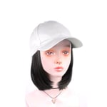 Short Straight Wig With Baseball Cap Hot Sell D White