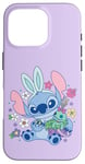 Coque pour iPhone 16 Pro Disney Lilo & Stitch Cute Easter Bunny Stitch and Scrump