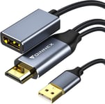 Adaptateur Hdmi Vers Displayport, 4K 60Hz Convertisseur Hdmi Vers Dp Femelle Avec Audio, Actif Converter Hdmi À Display Port Usb Pour Laptop,Xbox One,360,Ns,Mac Mini,Pc À Moniteur,[VID061324]