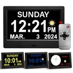 ACDOKE 7" Pouce LCD Horloge Numérique Calendrier avec Date Jour Et Heure Horloge Non-Abrégée Auto Dimming 8 Langues HD Display Rappel pour Alzheimer Les Personnes âgées et Les Enfants