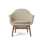 Audo Copenhagen - Harbour Lounge Chair Wood Base - Walnut / Beige 02 - Lenestoler - Norm Architects - MDF/Metall/Tre/Tekstilmateriale/Plast