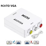 Convertisseur VGA vers RCA avec câble audio 3.5mm,convertisseur AV vers VGA,adaptateur RCA pour boîtier TV,PC,1080P CVBS vers VGA - Type AV RCA to VGA #B