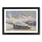 Big Box Art Hans Beat Wieland Swiss Landscape 2 Framed Wall Art Picture Print Ready to Hang, Oak A2 (62 x 45 cm)