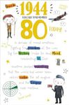 80 Today In 2024 - Year You Were Born 1944-80th Milestone Birthday in 2004 Greeting Card - A Decade To Remember Blast From The Past (80th)