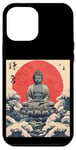 Coque pour iPhone 12 Pro Max Kamakura Grande statue de Bouddha vintage japonais Art sur bois