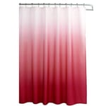 Creative Home Ideas – Ombre Shower Curtain Set | Textured Design | Includes 12 Rust-Resistant Easy Glide Metal Rings | Modern Bathroom Décor | Measures 70” x 72” | Light Burgundy Red