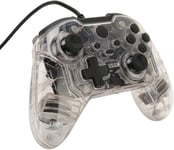 Manette De Jeu Filaire Pour Pc,Manette De Jeu Filaire Professionnelle,Manette De Jeu Portable À Double Vibration Rvb Avec Coque Transparente Pour Pc(Blanc)