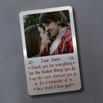 Valentines Anniversary Gift For Boyfriend Husband Personalised Thank You Insert