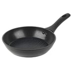 Salter BW08769 Geo Hex Frying Pan, Forged Aluminium, 5 X Tougher Non-Stick, Hexagonal Surface Pattern, Suitable for All Hob Types Including Induction, 20 cm, Black