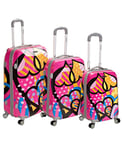 Rockland Vision Hardside Valise à roulettes, Rose, Multicolore., 3-Piece Set (20/24/28), Vision Hardside Valise à roulettes