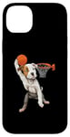 iPhone 14 Plus Vintage Pitbull Dog Playing Basketball Dog Sports Game Lover Case