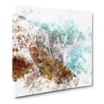 The Cliffs of the Jurassic Coast Watercolour Modern Canvas Wall Art Print Ready to Hang, Framed Picture for Living Room Bedroom Home Office Décor, 20x20 Inch (50x50 cm)