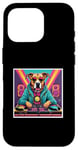 Coque pour iPhone 16 Pro Tourne-disque DJ musique chien mixage vinyles fête graphique