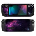 PlayVital Kit d'Autocollants de Protection pour Steam Deck OLED & LCD Console,Stickers Skin Vinyl pour Steam Deck LCD Console-Violette Nébuleuse