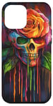 Coque pour iPhone 12 Pro Max Rose Dia Los Muertos Crâne Art Coloré Edgy