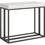 Console extensible 90x40/300 cm Vintage Frêne Blanc structure Anthracite