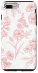 Coque pour iPhone 7 Plus/8 Plus Motif floral botanique rouge et blanc Toile française