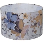 Abat-jour cylindrique en velours imprimé fleurs °40X25 cm, ​​pour ampoule E-27