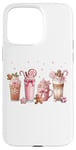 iPhone 15 Pro Max Ginger Man Cookies Christmas Coffee Latte Pink Xmas Season Case