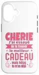 Coque pour iPhone 16 Cadeau Original Chérie Saint Valentin Amour Couple Humour