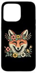 Coque pour iPhone 15 Pro Max Couronne de fleurs de renard