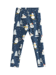 Lindex Kids' Snowman Print Leggings, Dark Blue