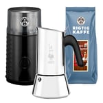 House of Barista Kaffekvarn Inkl. Bialetti Venus Mokabryggare 6 Koppar & Kaffe