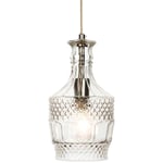 Decanter 1 Light Ceiling Pendant Chrome Clear Decorative Glass E14