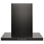 electriQ 60cm Slimline Cooker Hood with Slim Depth - Black Stainless S