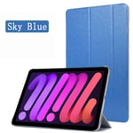 Case för Apple iPad Mini 6 8,3'' 2021 Mini6 6:e generationens A2567 A2568 A2569 Trifold Stand Funda Leather Flip Smart Cover iPad Mini 6 8.3 2021 Sky Blue