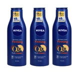 3 x Nivea Q10 Firming Rich Body Lotion with Vitamin C 48h Moisture 250ML