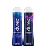 Durex - Lot de 2 Gels Lubrifiants Intimes 50ml - 1 Gel Perfect Gliss Extra Lubrifiés- 1 Gel Sensitive Douceur