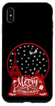 Coque pour iPhone XS Max Joyeux Noël Paris horizon dans la boule à neige scintille