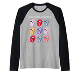 Official The Rolling Stones HD Multi Color Tongue Raglan Baseball Tee