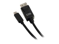 C2G 1.8m (6ft) USB C to DisplayPort Adapter Cable Black - 4K Audio / Video Adapter - Adaptateur vidéo externe - USB-C - DisplayPort - noir