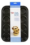 Tala Performance 12 Cup Shallow Bun Tin Baking Non-Stick Black Round