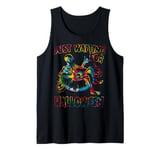 I'LL JUST WAIT Quiet Halloween Teacher Skeleton Meme tie dye Tank Top