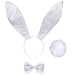 WIDMANN MILANO PARTY FASHION - Set de déguisement lapin, serre-tête avec oreilles, nœud papillon, queue de lapin, Bunny, costume d'animal