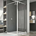 Parois cabine de douche saloon verre transparent h 185 mod Sintesi duo 2 portes 80x120 ouv. 120 cm rectangulaire