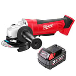 Milwaukee HD18AG 18V Grinder with 1 x 5Ah Battery