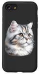 Coque pour iPhone SE (2020) / 7 / 8 Portrait de chat tigré argenté x chat mignon