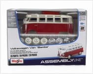 MAISTO 39956-R-KIT VOLKSWAGEN - T1 SAMBA MINIBUS 1962 - ROUGE IVOIRE - 1/25