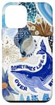 iPhone 12 mini Blue Whale Cute Ocean Animal & Flower Floral Collage Case