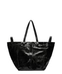 Liebeskind Sac Cabas L-Elvira PT Crinkle-Black, Courses Femme, Noir, L